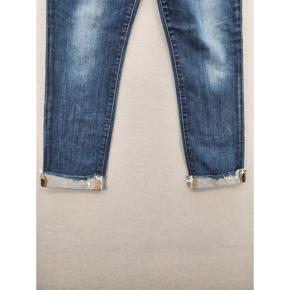 Joe's Jeans Mid Rise Skinny Ankle Dark Wash‎ Raw Frayed Hem Denim Jeans Size 27 - Picture 6 of 13